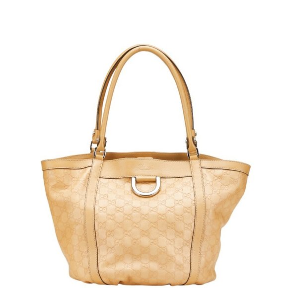 Gucci Guccissima Tote Bag 211982 Beige Leather Women's GUCCI - Picture 1 of 14